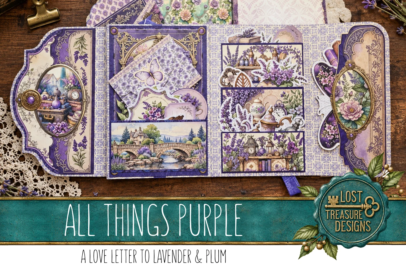 ALL THINGS PURPLE: A Purple-Themed Folio & Junk Journal Kit. Digital download. Papercraft. Print and make. — Finished Project Showcase
