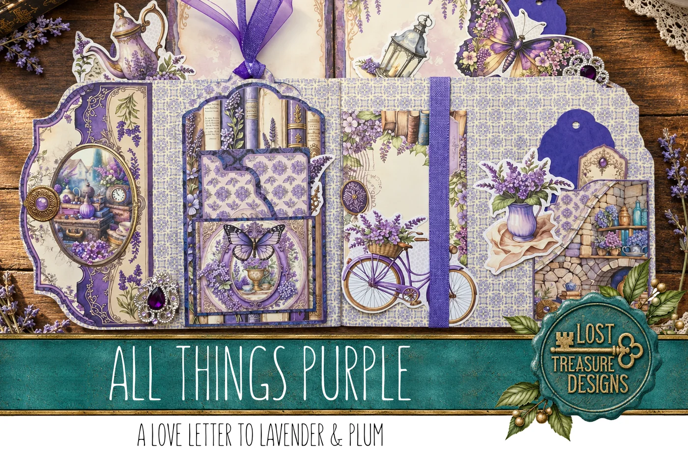 ALL THINGS PURPLE: A Purple-Themed Folio & Junk Journal Kit. Digital download. Papercraft. Print and make. — Finished Project Showcase