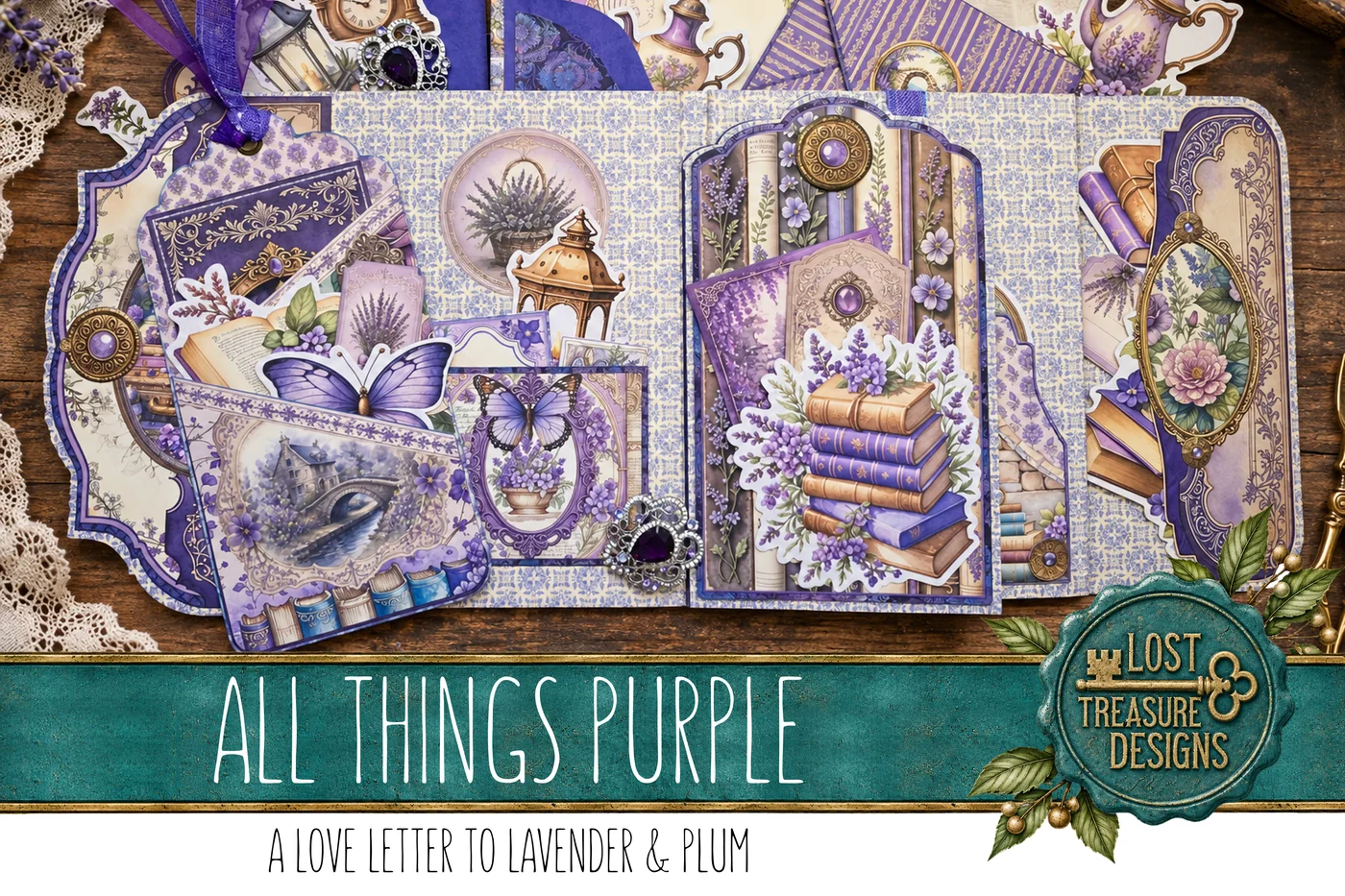 ALL THINGS PURPLE: A Purple-Themed Folio & Junk Journal Kit. Digital download. Papercraft. Print and make. — Finished Project Showcase