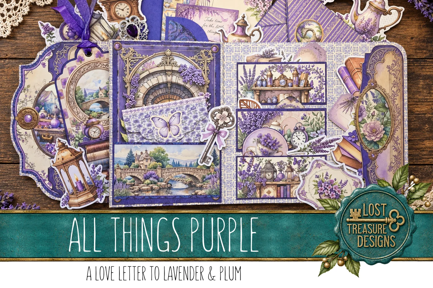 ALL THINGS PURPLE: A Purple-Themed Folio & Junk Journal Kit. Digital download. Papercraft. Print and make. — Finished Project Showcase