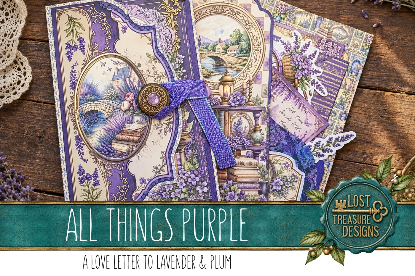 ALL THINGS PURPLE: A Purple-Themed Folio & Junk Journal Kit. Digital download. Papercraft. Print and make. — Collection Cover