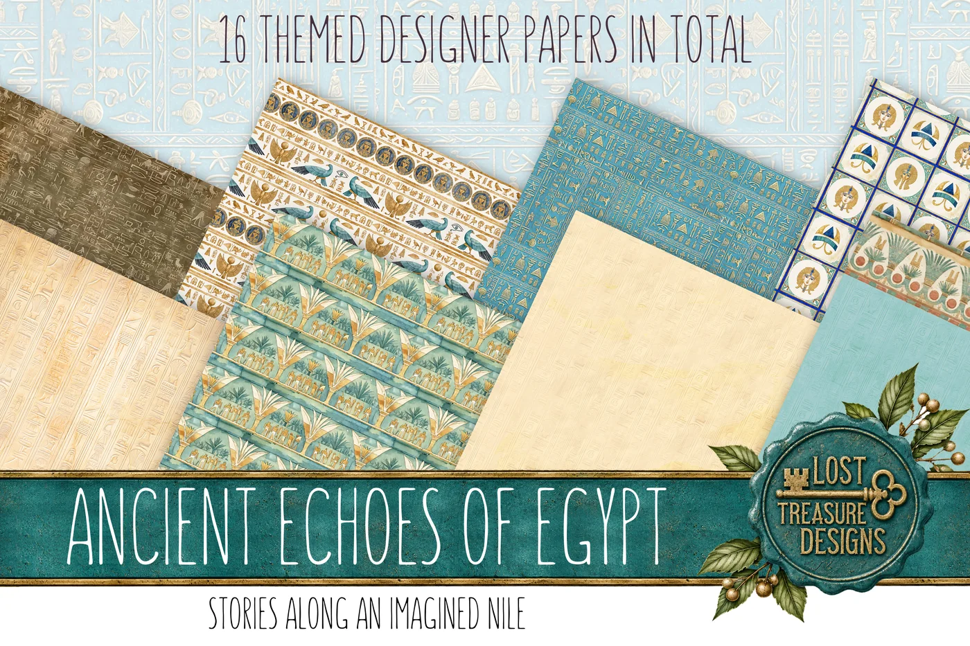 Ancient Egypt Junk Journal Kit: Scrapbook Paper Embellishments (Digital) — Designer Paper Preview 2