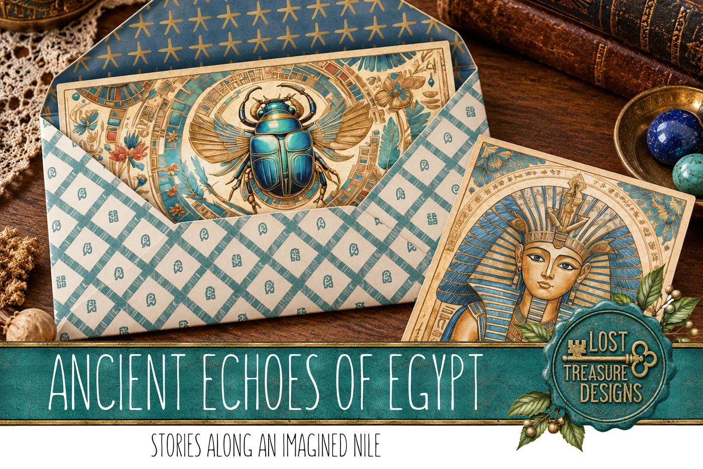 Ancient Egypt Junk Journal Kit: Scrapbook Paper Embellishments (Digital) — Finished Project Showcase