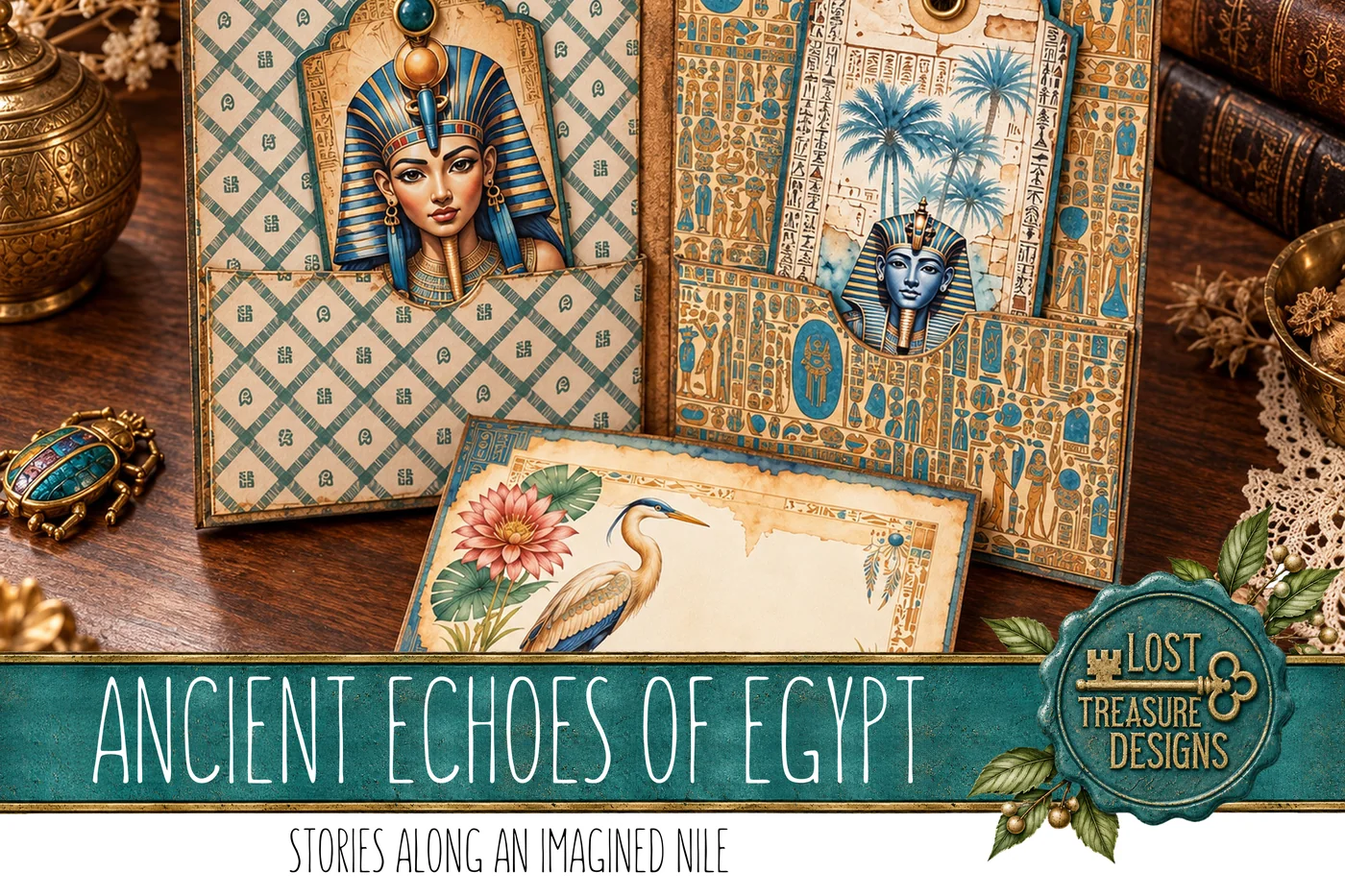 Ancient Egypt Junk Journal Kit: Scrapbook Paper Embellishments (Digital) — Finished Project Showcase