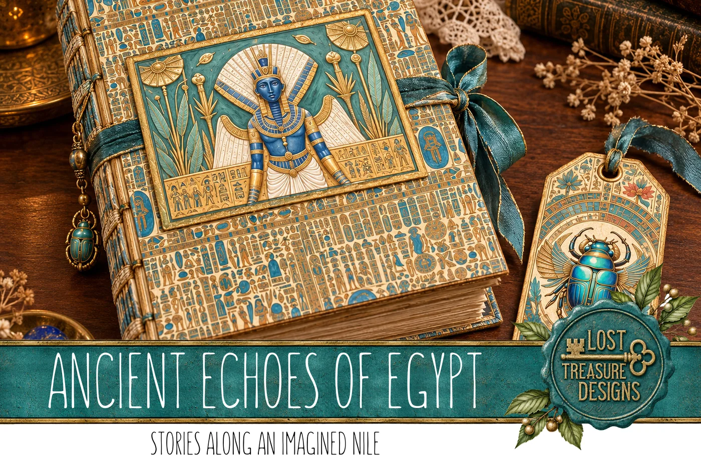 Ancient Egypt Junk Journal Kit: Scrapbook Paper Embellishments (Digital) — Finished Project Showcase