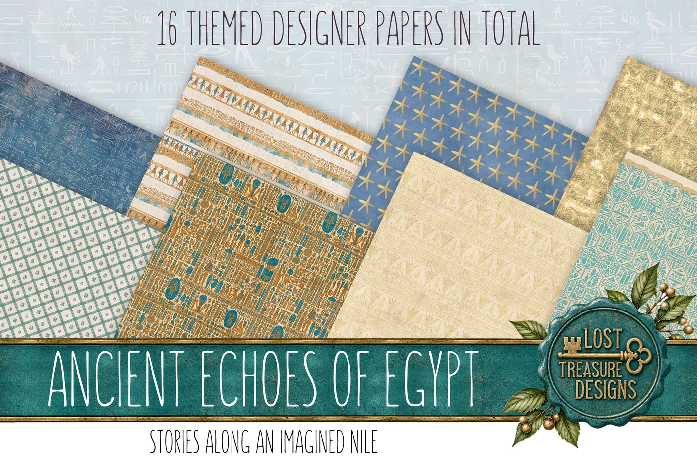 Ancient Egypt Junk Journal Kit: Scrapbook Paper Embellishments (Digital) — Designer Paper Preview 1