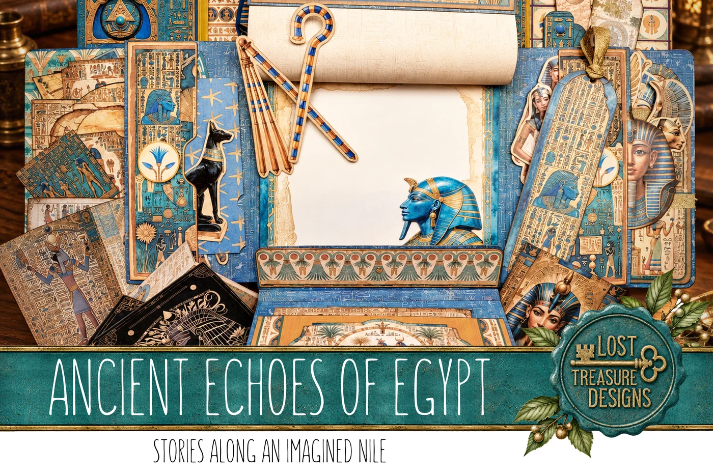 Ancient Egypt Junk Journal Kit: Scrapbook Paper Embellishments (Digital) — Collection Cover