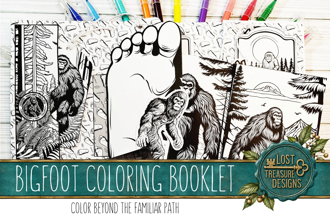 Bigfoot Coloring Booklet, Junk Journal Papercraft Kit (Printable) — Finished Project Showcase