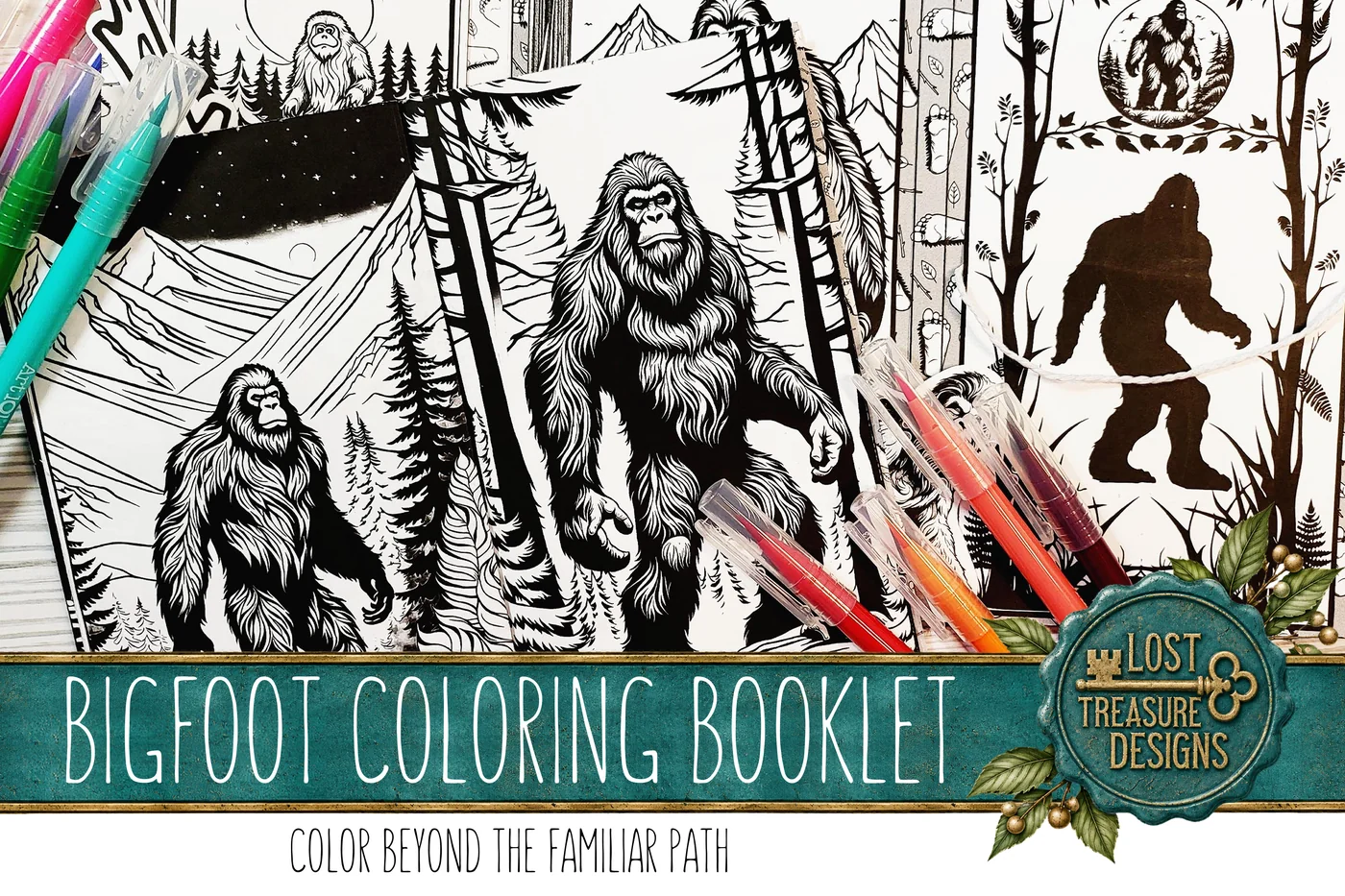 Bigfoot Coloring Booklet, Junk Journal Papercraft Kit (Printable) — Finished Project Showcase