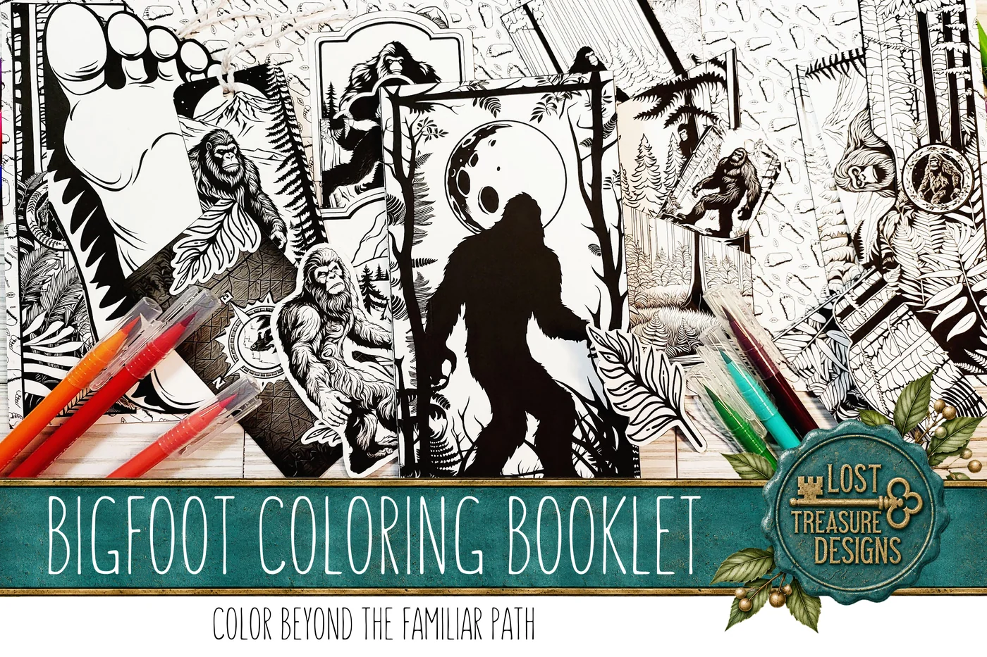 Bigfoot Coloring Booklet, Junk Journal Papercraft Kit (Printable) — Finished Project Showcase