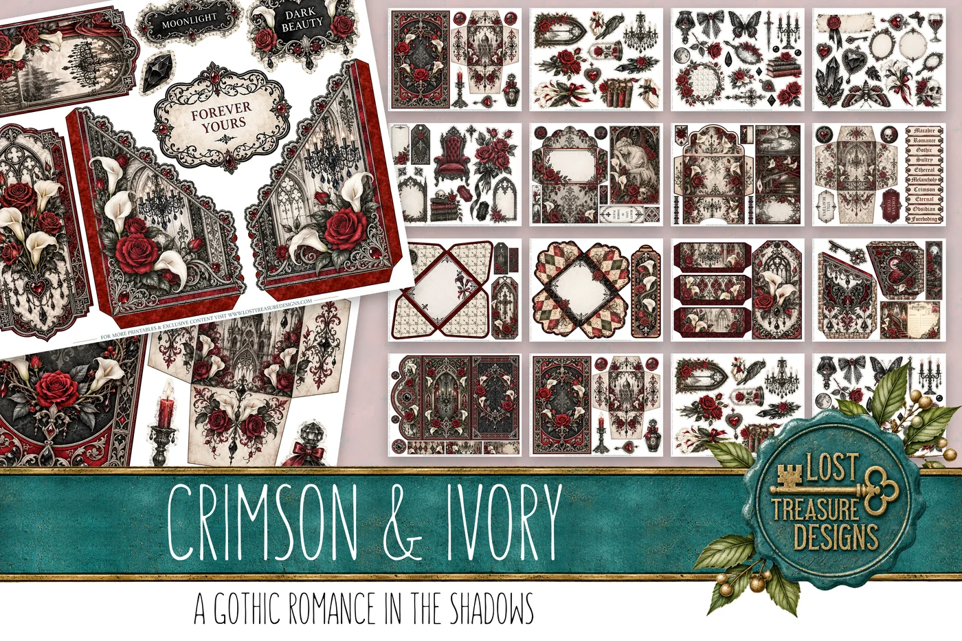 Crimson & Ivory — Folio & Embellishments Preview