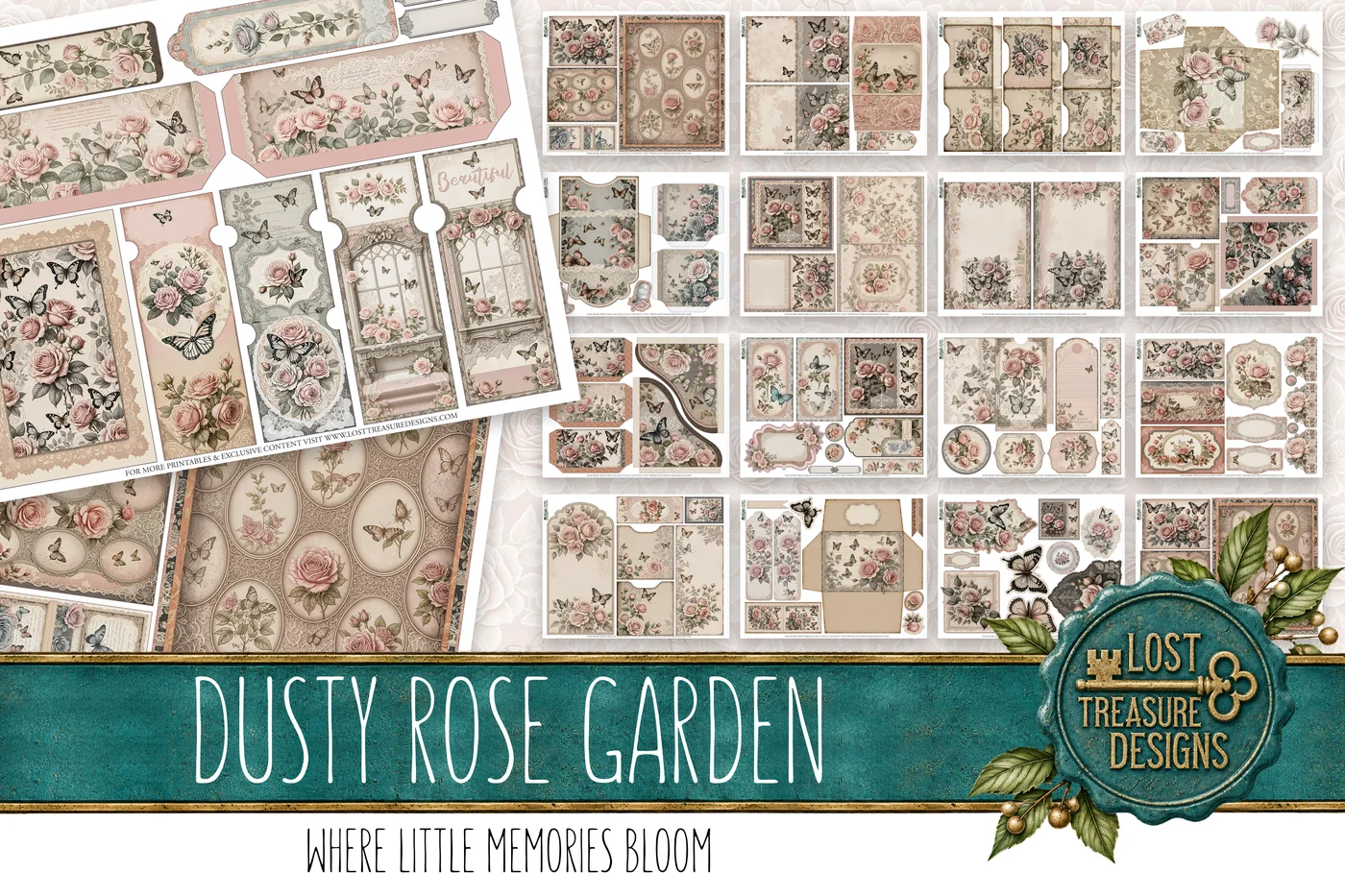 Dusty Rose Garden — Folio & Embellishments Preview