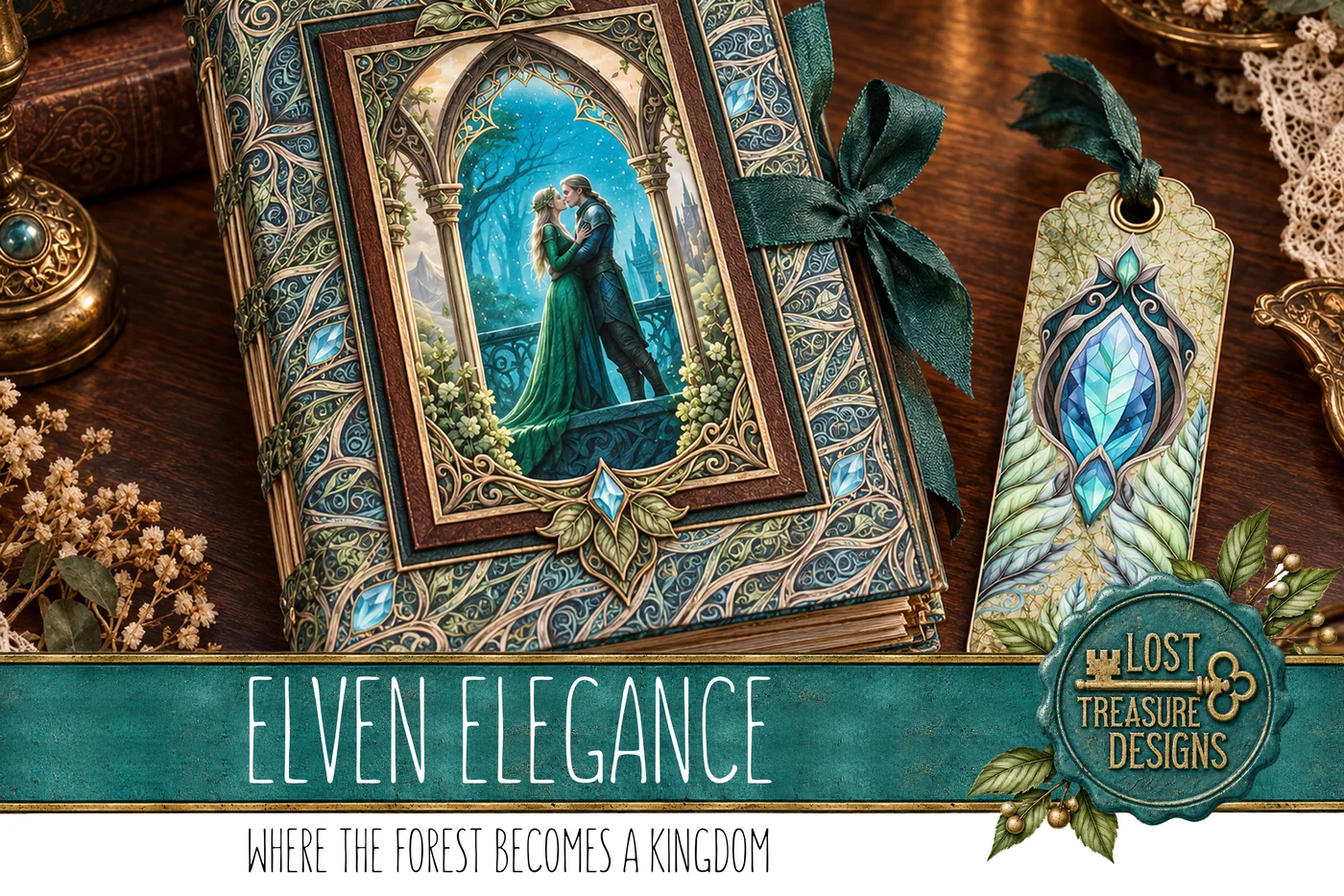 Elven Junk Journal Kit: Fantasy Empire Printable, Folio Bonus (Digital Download) — Finished Project Showcase