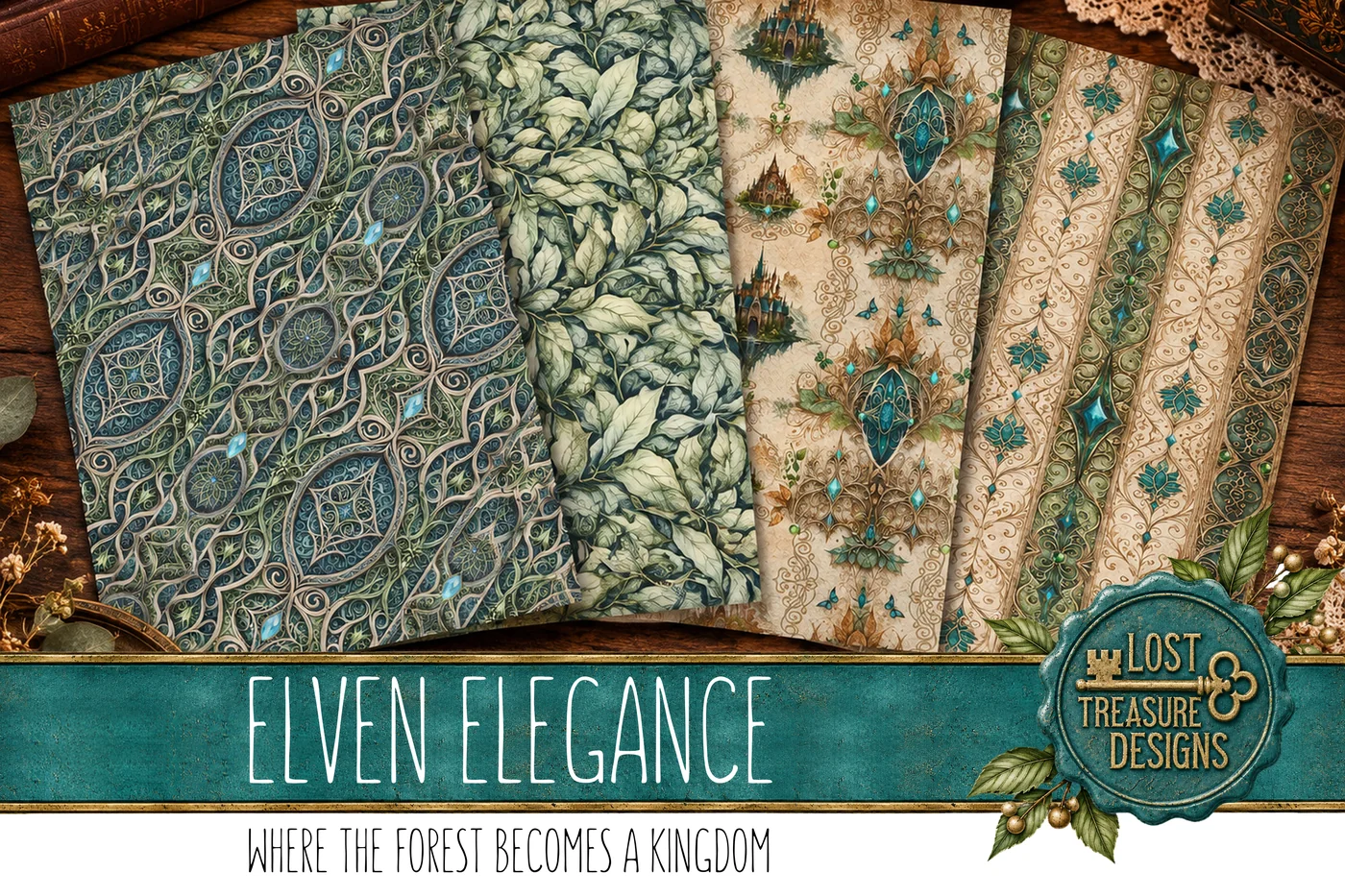 Elven Junk Journal Kit: Fantasy Empire Printable, Folio Bonus (Digital Download) — Finished Project Showcase