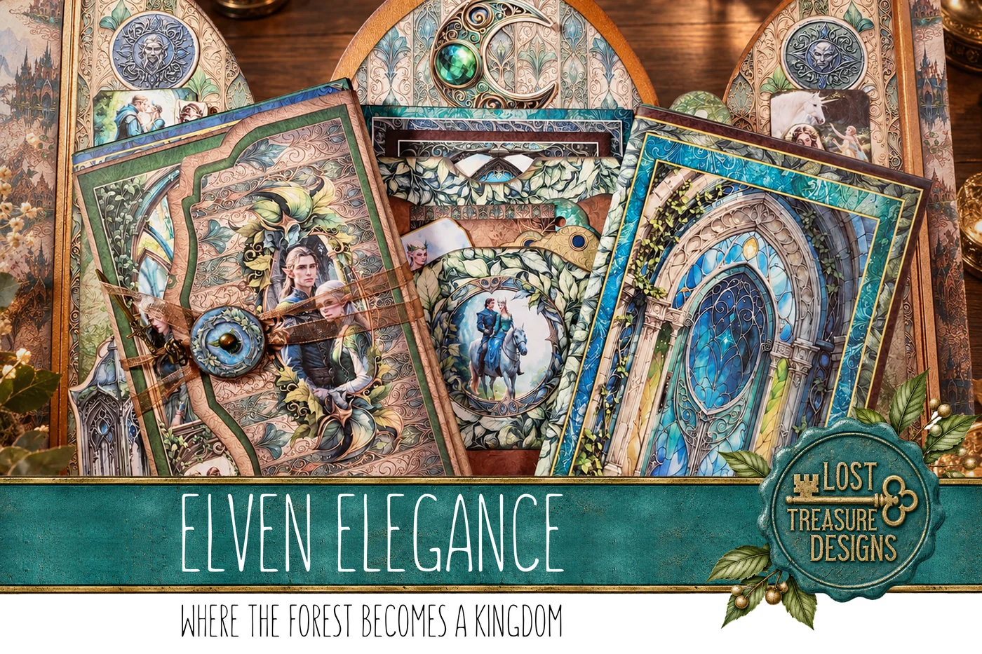 Elven Junk Journal Kit: Fantasy Empire Printable, Folio Bonus (Digital Download) — Collection Cover