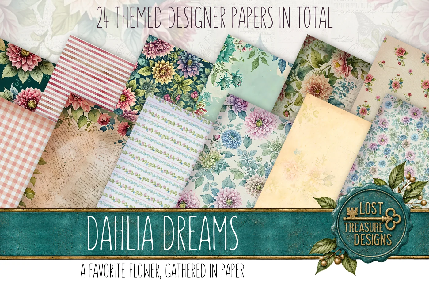 Dahlia Dreams — Designer Paper Preview 1