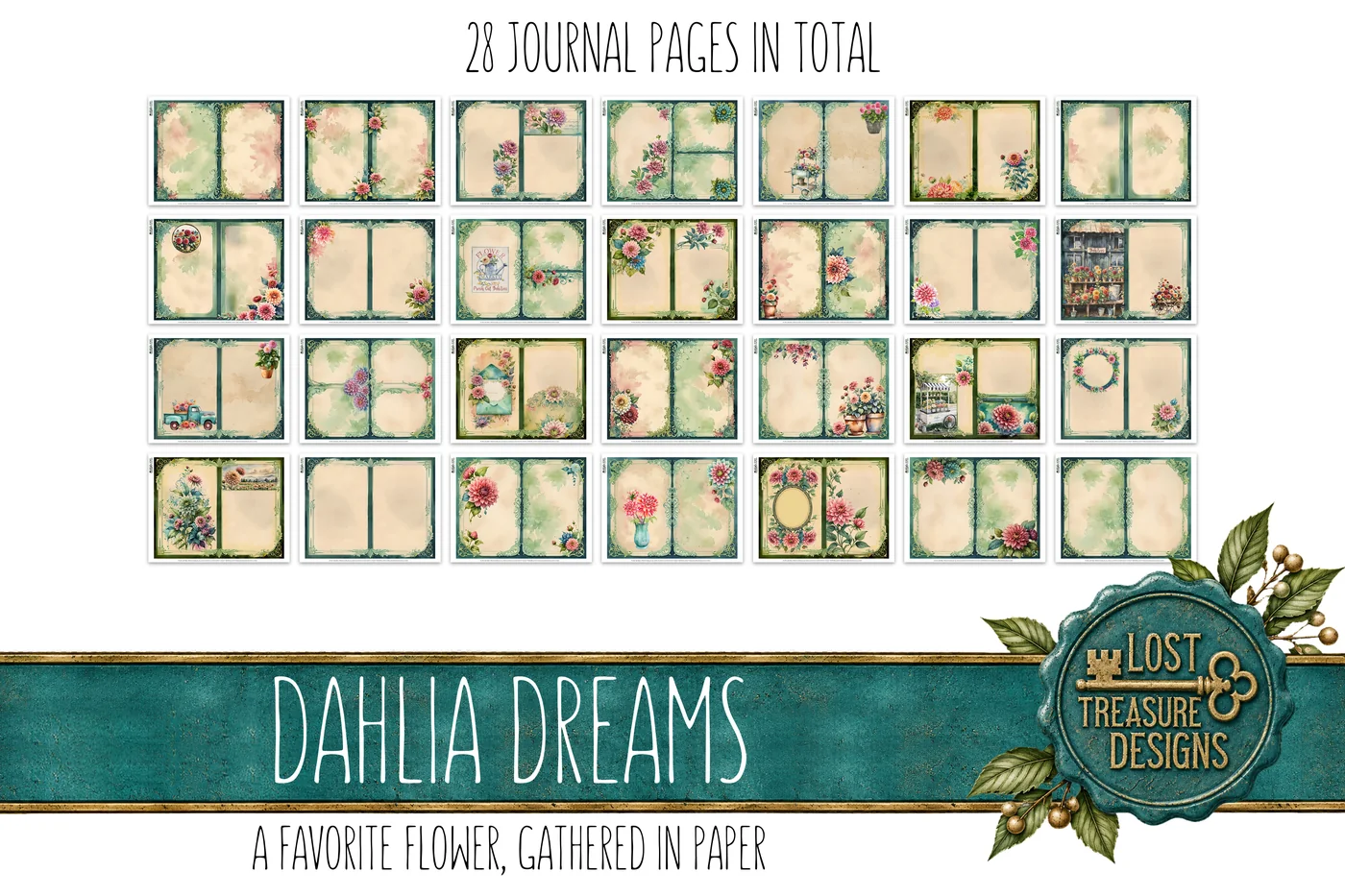 Dahlia Dreams — Journal Layout Preview