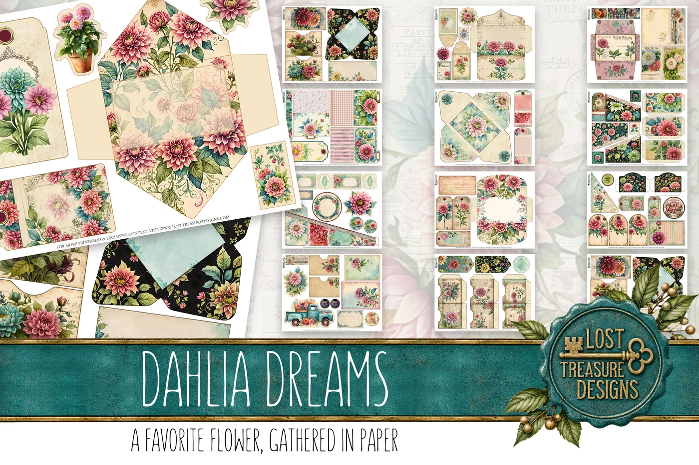 Dahlia Dreams — Folio & Embellishments Preview