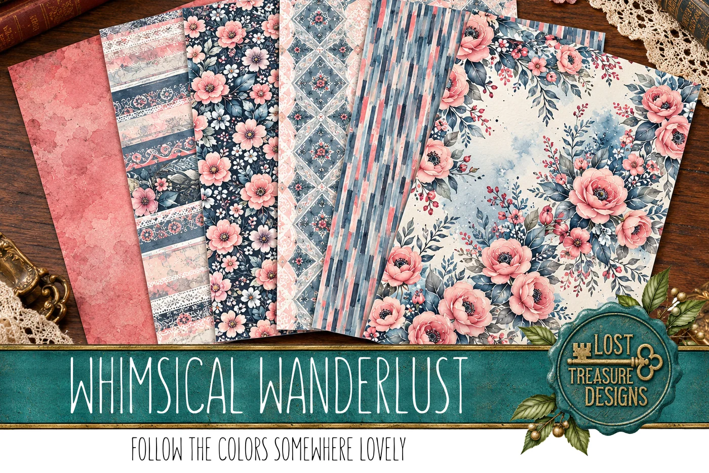 Vintage Whimsical Junk Journal Kit: Floral Ephemera (Digital) — Finished Project Showcase