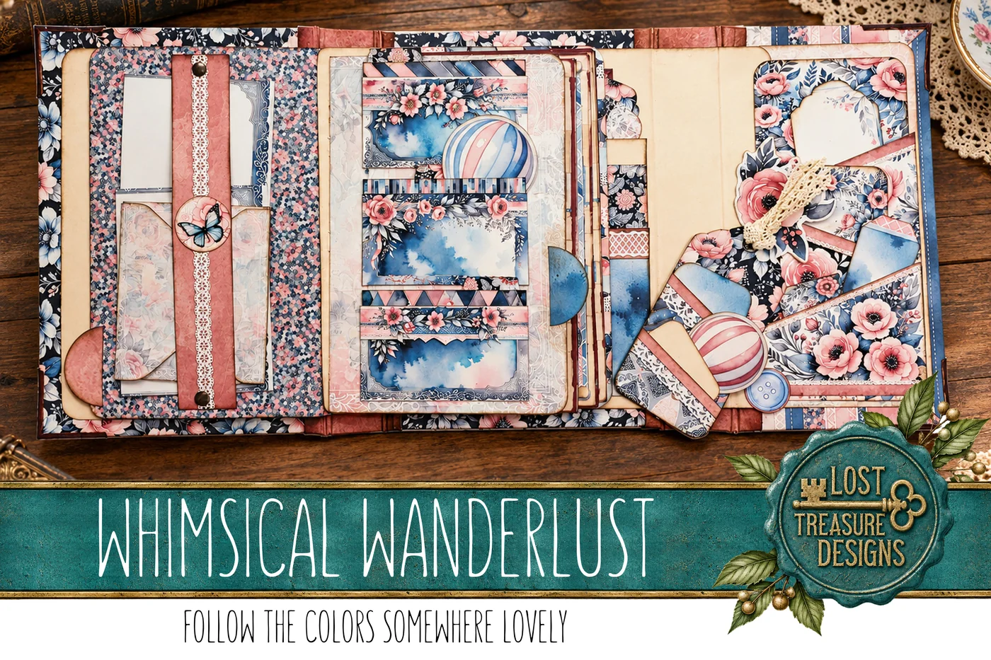 Vintage Whimsical Junk Journal Kit: Floral Ephemera (Digital) — Finished Project Showcase