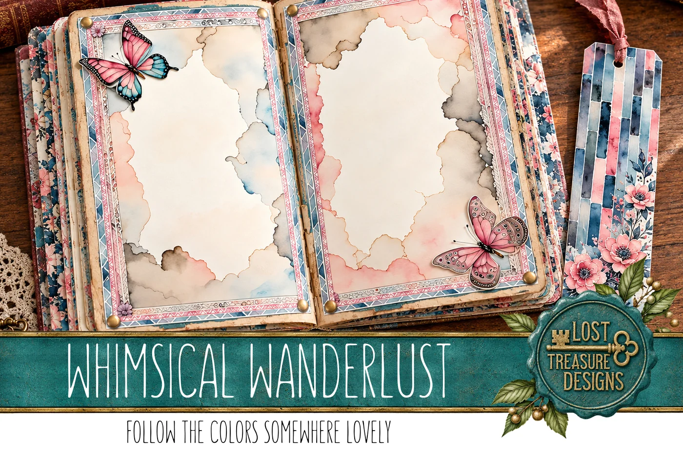 Vintage Whimsical Junk Journal Kit: Floral Ephemera (Digital) — Finished Project Showcase