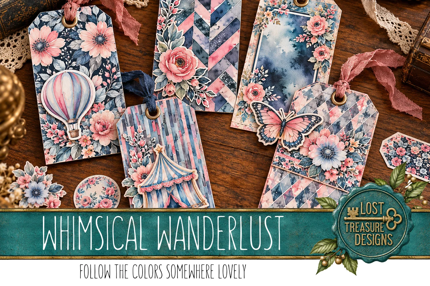 Vintage Whimsical Junk Journal Kit: Floral Ephemera (Digital) — Finished Project Showcase