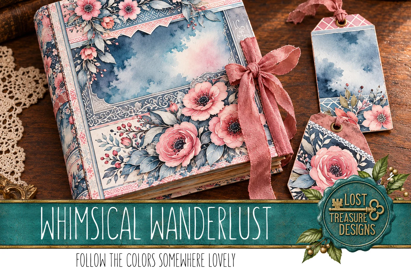 Vintage Whimsical Junk Journal Kit: Floral Ephemera (Digital) — Finished Project Showcase